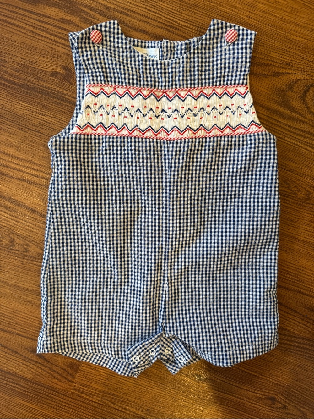 Petit Pomme Red White and Blue Baby Romper